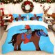 thumbnail image 1 of JuanCarlosBodoque Cartoon Rabbit Riding Horse Printed Duvet Cover Set All-season Bedding Set with Colorful Patterns Essential for Home and Guest Rooms Ideal Gif, 1 of 1