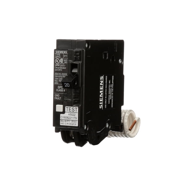 Disyuntor SIEMENS QF120A GFCI 20A, 1 polo, 120 V