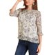 thumbnail image 5 of INSPIRE CHIC Camisas de Mujer de Manga 3/4 Blusas de Chifón Floral Gris Púrpura M, 5 of 7