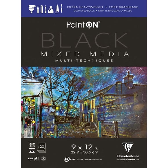 Bloc para técnica mixta Clairefontaine Paint'on, 22,29 x 30,5 cm, 250 g/m²