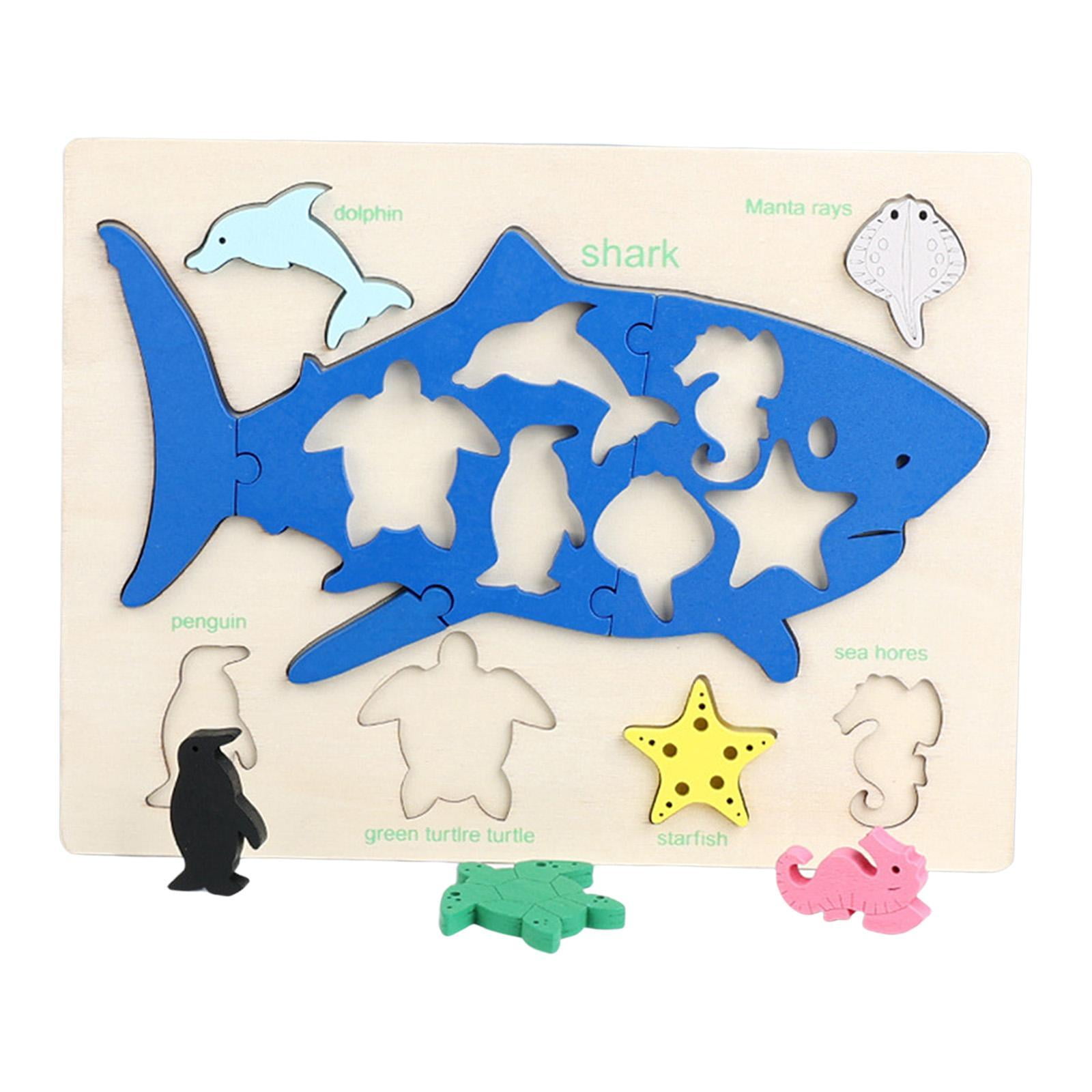 Bothyi - Rompecabezas De Madera Elegantes Con Coordinación Ojo-mano, Tablero De Emparejamiento Para Niños De 3 Años En Adelante, Ballena