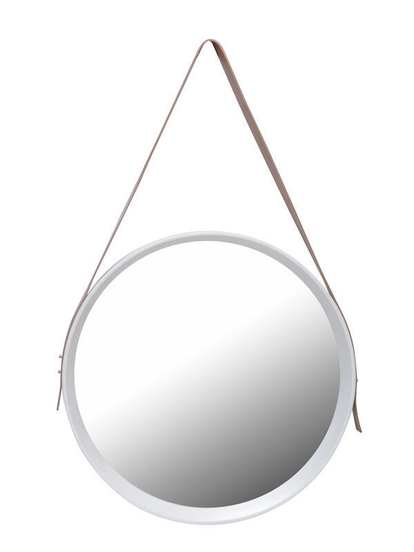 Vgo - Espejo Red. Blanco 52X52X5 C/Correa Cuer