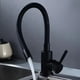 thumbnail image 3 of Llave Lavaplatos Monomando Cuello Flexible Negro Giratorio, 3 of 11