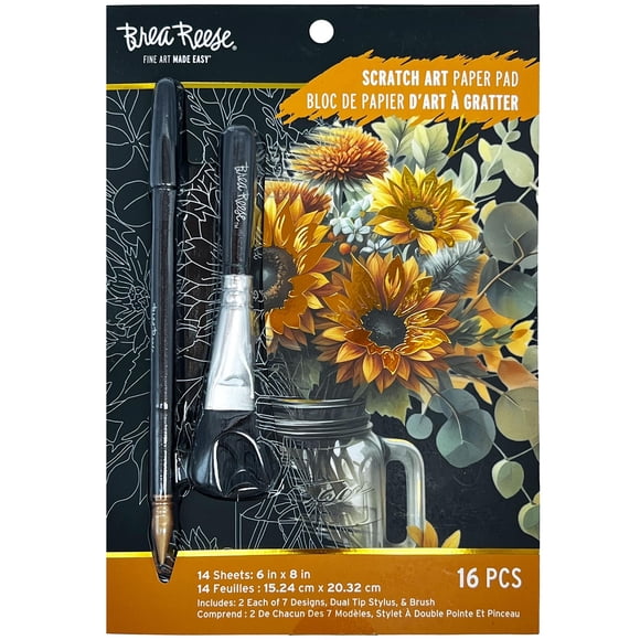 Bloc de Papel Rasca y Revela Brea Reese 14 Hojas Otoño Floral