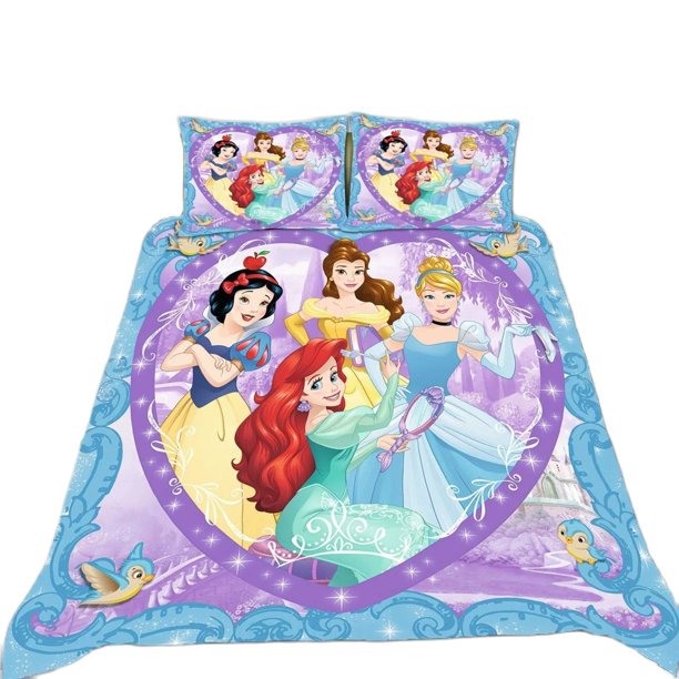 Cartoon Princess Bedding Sets Princess Girls Duvet Cover for Children Quilt Cover Cute Comforter Cartoon King Quilt Cover Bed Sheets
