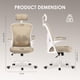 thumbnail image 2 of Silla de oficina Farini ergonómica con respaldo alto, giratoria, blanco y caqui, 2 of 8