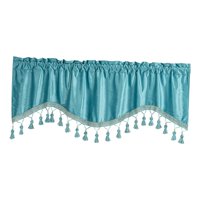 Magideal - Cortina De Ventana De Bolsillo Para Barra, Cortinas De Ventana Pequeña, Cenefa, Tratamientos De Ventana Pequeña Transpirable, Cortinas De Nivel Corto Azul