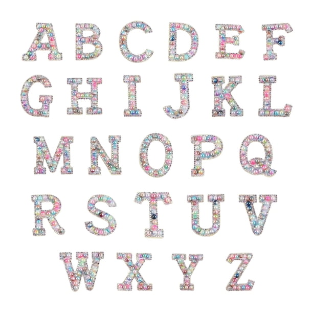 Parches De Letras De Diamantes De Imitación De 26 Uds, Parche De Alfabeto, Apliques De Alfabeto Para Bolsa, Color Mezclado Degradado