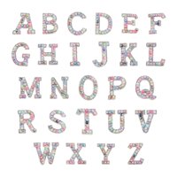 Bothyi - Parches De Letras De Diamantes De Imitación De 26 Uds, Parche De Alfabeto, Apliques De Alfabeto Para Bolsa, Color Mezclado Degradado