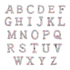 Bothyi - Parches De Letras De Diamantes De Imitación De 26 Uds, Parche De Alfabeto, Apliques De Alfabeto Para Bolsa, Color Mezclado Degradado