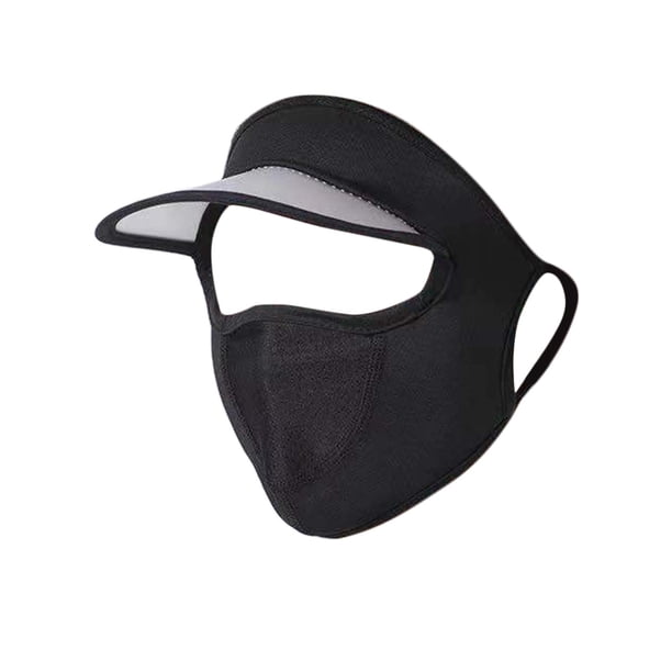 Mascarilla facial para mujer, sombrero para el sol, protección solar de seda, visera cómoda, sombrero de ala ancha, cubierta facial para ciclismo, esc Negro