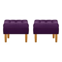 Bodevir - Set Pouf Wood 1C Felpa 04 Morado