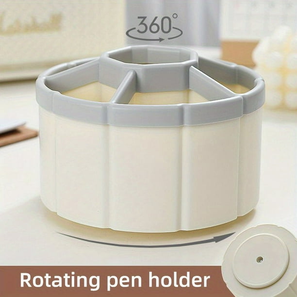 Large Capacity Rotatable Pen Holder for Desktop Storage (6 Grids)