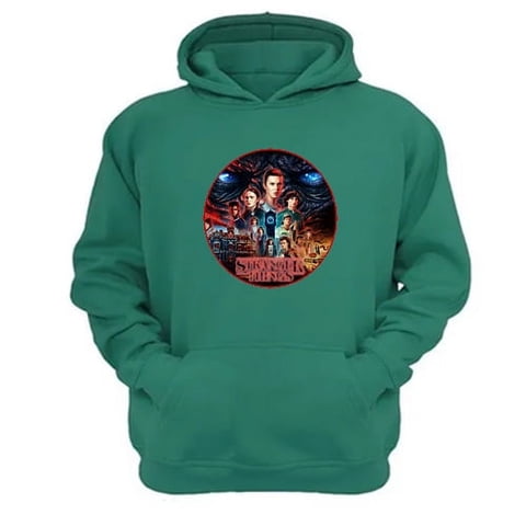 Genérico - Polerón Canguro Stranger Things Verde Aguamarina Talla M Unisex