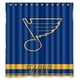 thumbnail image 1 of Cortina de ducha St Louis Blues, juego de cortina de baño con ganchos, tamaño 66 x 72 pulgadas, 1 of 3