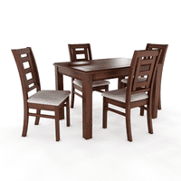 Muebles Insignes - Juego De Comedor Sevilla 4 Sillas Nogal Mesa Rectangular Madera