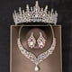 thumbnail image 1 of 3pcs Elegant Crystal Bridal Jewelry Set - Rhinestone Tiara Crown, Necklace, and Earrings - Perfect for Weddings and Special Occasions, 1 of 5