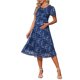 thumbnail image 1 of Vestido Floral Flowy de Maternidad para Mujeres INSPIRE CHIC Midi Formal Casual Embarazo 2026 Verano M Vestido Negro y Flor Azul, 1 of 5