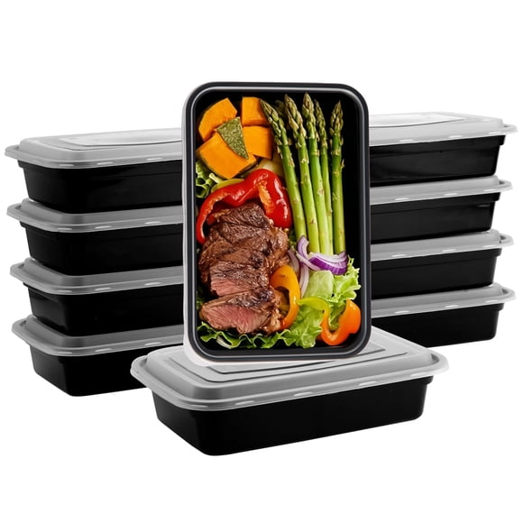 Contenedores para Preparar Comidas Qewro Paquete de 10 de 1035 ml Apilables