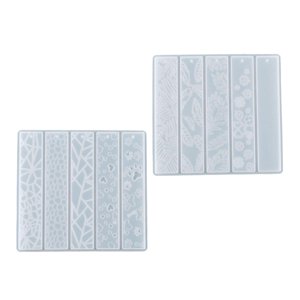 Magideal - 2X Silicona Rectángulo Marcapáginas Herramientas Accesorios Artesanía Colgante Para Colgante Decoración De Navidad Llavero Jabón Fabricación De Velas