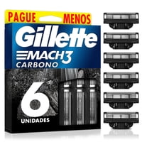 Repuesto Para Máquina De Afeitar Mach3 Con 3 Hojas Carbón Un Gillette