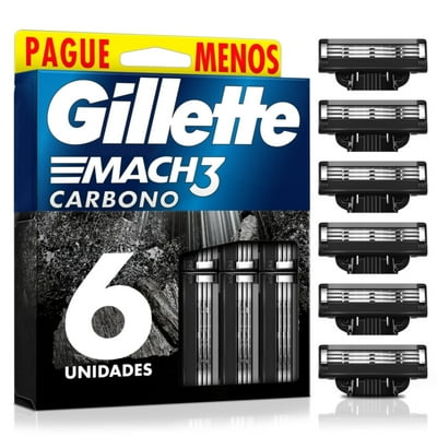 Repuesto Para Máquina De Afeitar Mach3 Con 3 Hojas Carbón Un Gillette