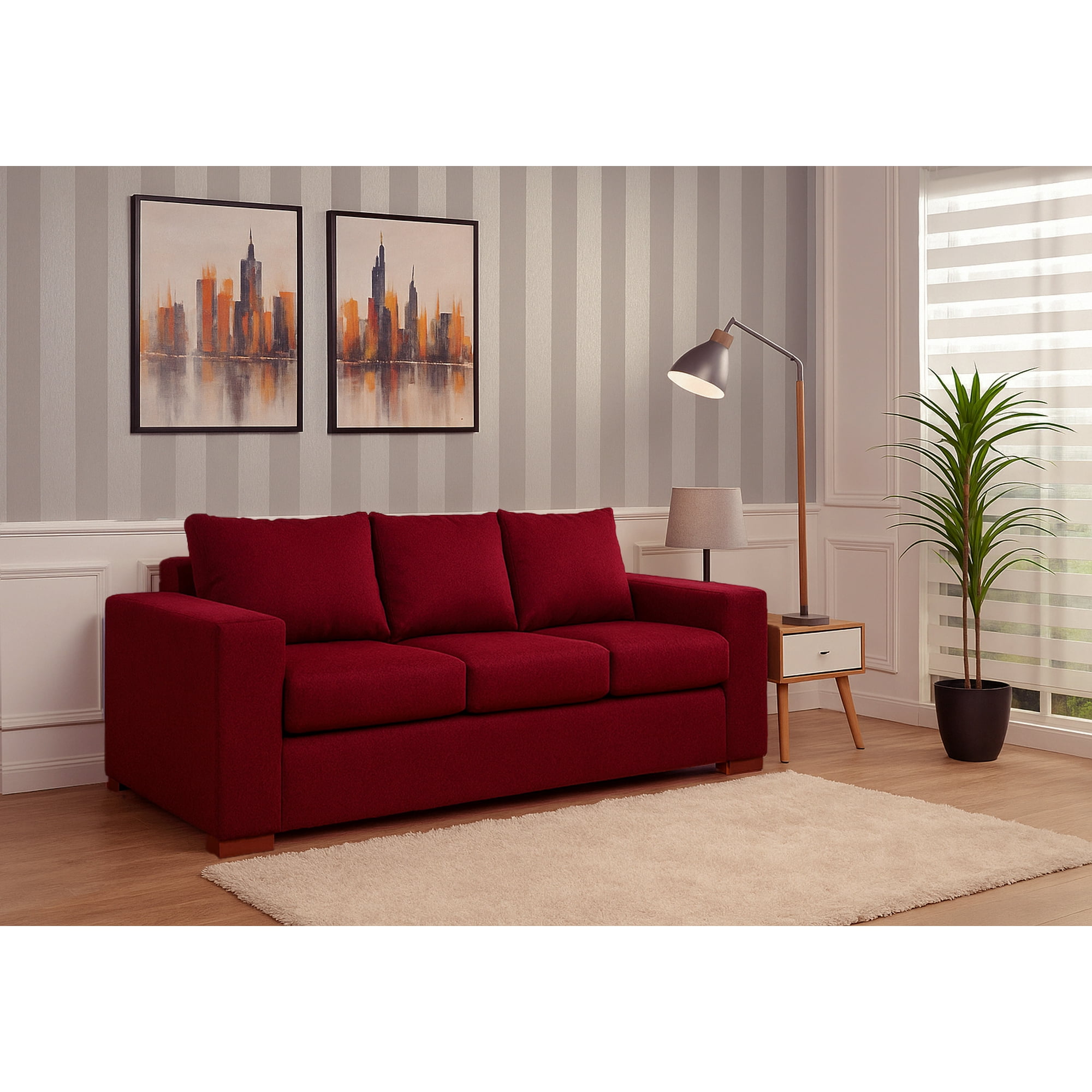 Dkora - Sofa Cedric 3 Cuerpos Rojo