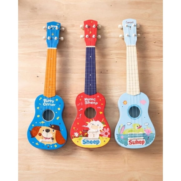 Ukelele Guitarra De Juguete Infantil Diseños Puppy Officer Oveja