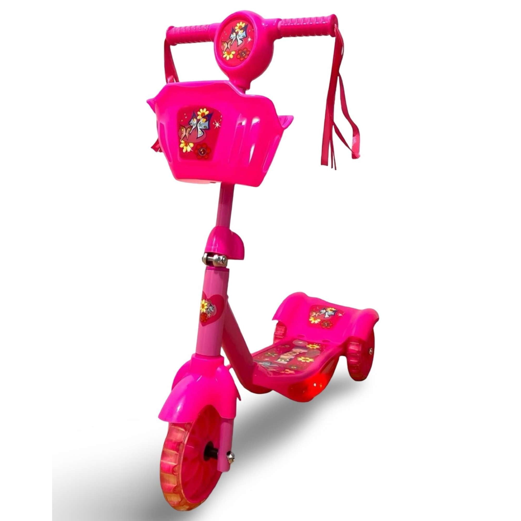 Scooter Rosa Musical Con Luz