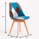 thumbnail image 4 of Pack de 2 Sillas Tulip Patchowork Acolchada Tela Wood - Celeste, 4 of 7