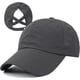 thumbnail image 1 of Gorra de béisbol con cola de caballo cruzada para mujer, ajustable, con moño alto y despeinado, de secado rápido, 1 of 7
