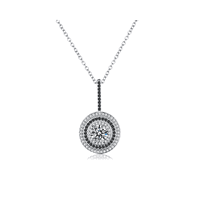 Fershop - Collar De Acero Con Colgante Deslizante Y Circones