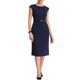 thumbnail image 1 of INSPIRE CHIC Vestido Elegante de Mujer con Mangas Cortas y Cinturón para el Trabajo Vestidos de Tubo Azul Oscuro 2XL, 1 of 6
