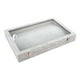 thumbnail image 5 of Caja de almacenamiento de joyas, bandeja de joyería con tapa transparente, soporte para presentación de joyería para anillos, pendientes, collares, pu Gris, 5 of 5