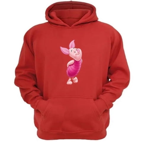 Genérico - Poleron Canguro Puerquito Pooh Rojo Talla M Unisex