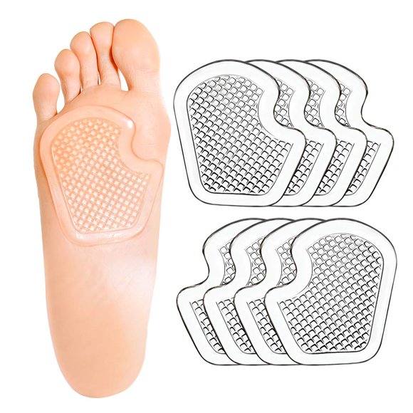 Almohadillas metatarsianas Kimihome Dancer, paquete de 8 cojines de gel transparentes