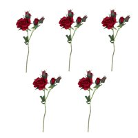 Bothyi - 5X Flores Artificiales Centros De Mesa Flor Falsa Para La Decoración Del Banquete De Boda Rojo