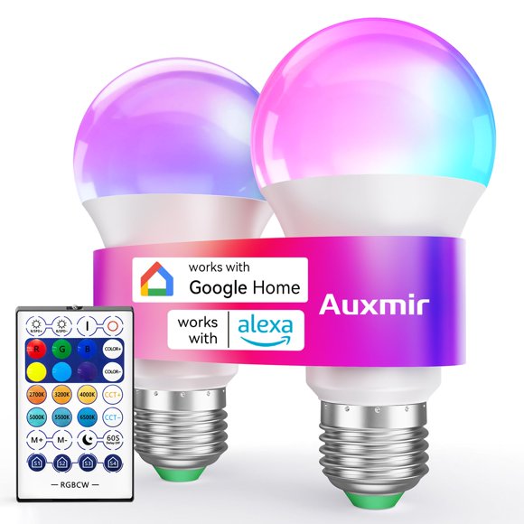 Bombilla Inteligente Auxmir 9W RGB+CCT Pack de 2