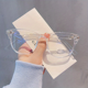 thumbnail image 3 of Stylish Square Frame Eyeglasses for Women & Men - Minimalist Rivet Decor Eyewear, 3 of 4