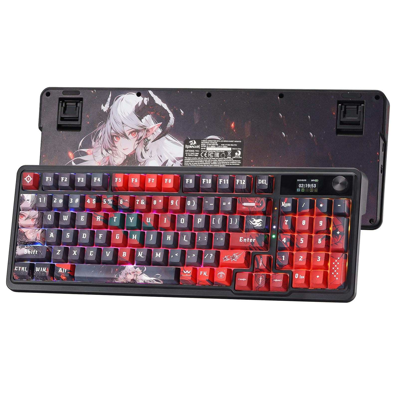 Teclado Gamer Inalámbrico Redragon K719 Pro Con Montaje Gasket Y 95 Teclas