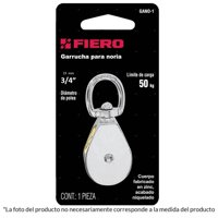 Polea Acabado Niquelado 3/4"" / 50Kg - Fiero
