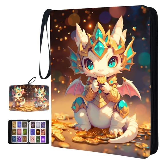 Carpeta Para Cartas Dragon De 900 Bolsillos De Cuero Pu