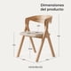 thumbnail image 4 of Silla Comedor Madera Tapiz Chenilla Margot Venhoouse Natural, 4 of 10