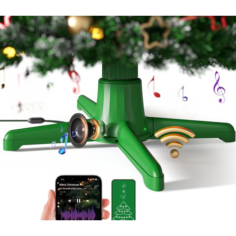 Springlift - Soporte Giratorio Musical Para Árbol De Navidad Con Forma De Resorte De Hasta 9 Pies