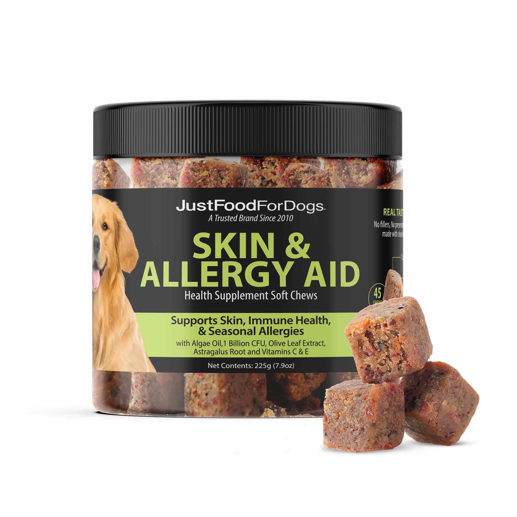Suplemento Justfoodfordogs Skin & Allergy Para Perros, 45 Unidades Masticables