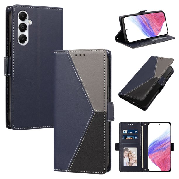 Funda Tipo Libro para Samsung Galaxy A05s con Ranuras, Azul Oscuro