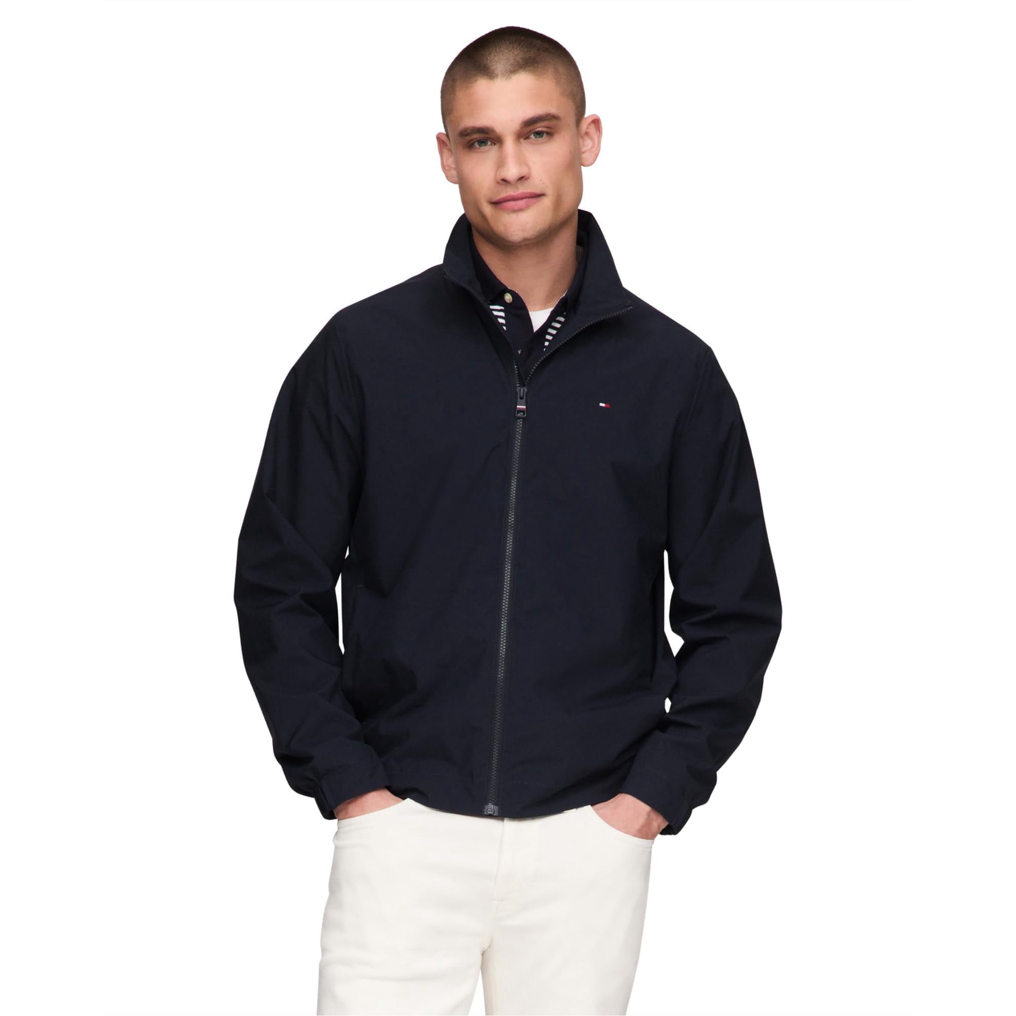 Chaqueta Tommy Hilfiger Tipo Blusón Con Bandera Para Hombre, Chaqueta De Poliéster