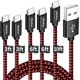 thumbnail image 1 of Cable USB C trenzado Cleefun, paquete de 5 unidades [3/3/2/2/3 m], carga rápida, 1 of 8