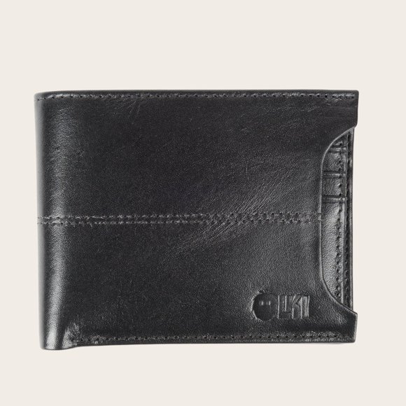 Billetera de Cuero con Tarjetero Removible OLKI Ancoa - Negro