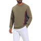 thumbnail image 4 of INSPIRE CHIC Sudadera casual de hombre con cuello redondo, manga larga, bloque de color, para entrenamiento, talla S, caqui oscuro, 4 of 6